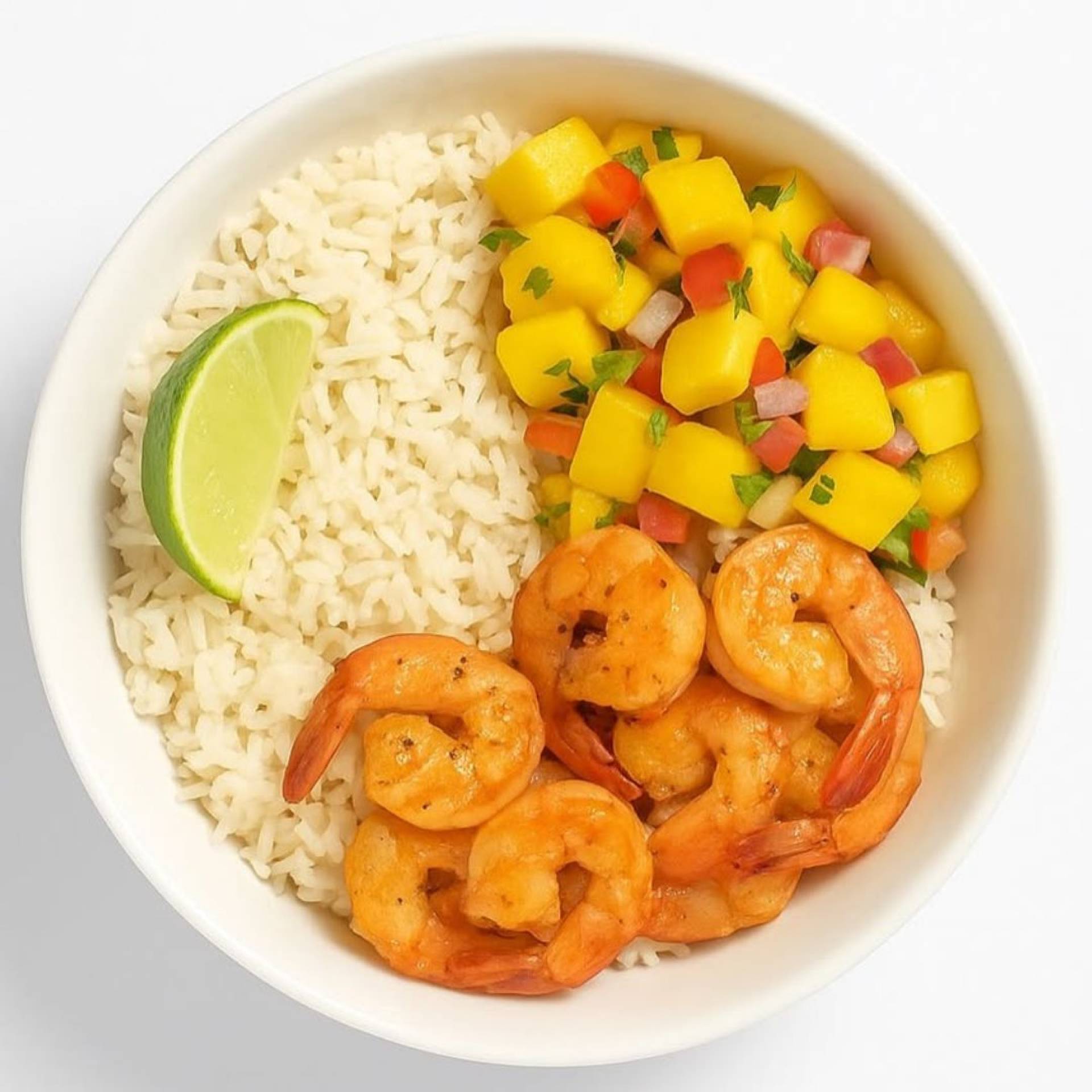 Mango Shrimp Bowl with Coconut Rice