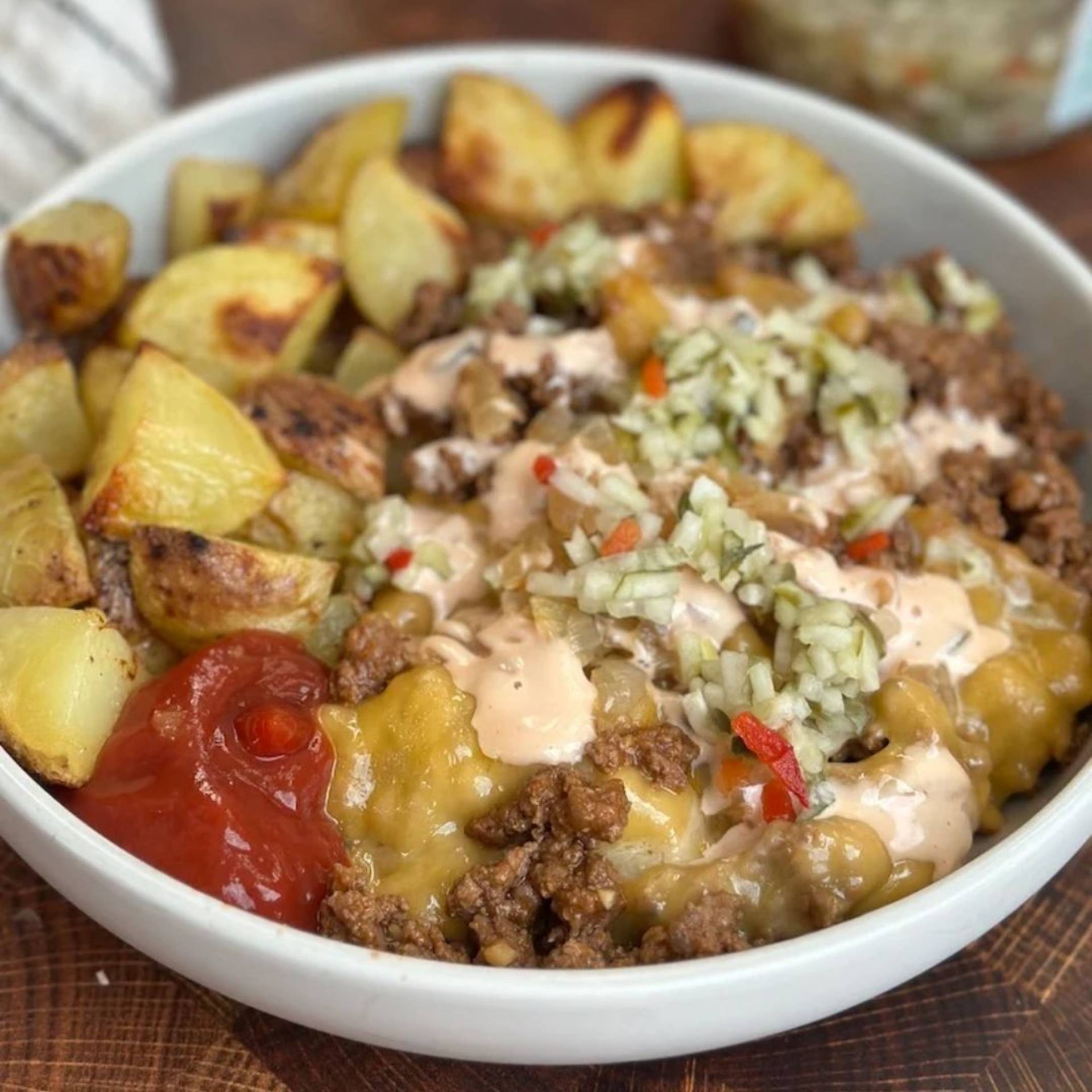 Burger Bowl with Potatoes